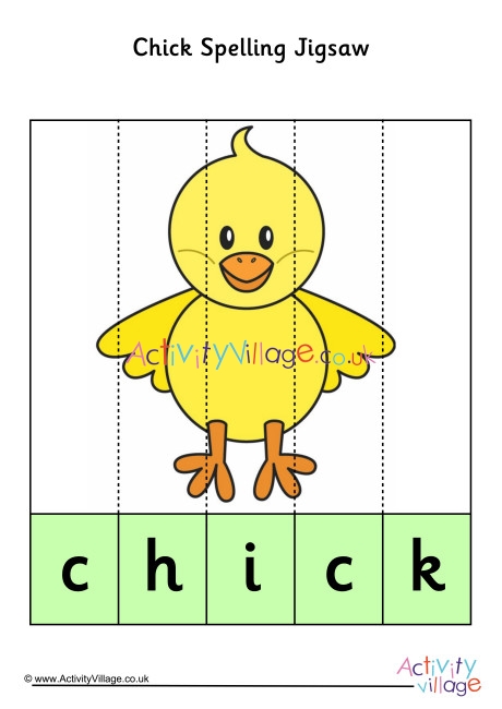 Chick Spelling Jigsaw