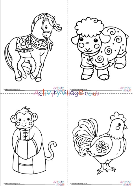 550 Collections Coloring Pages Chinese Zodiac Animals  Free