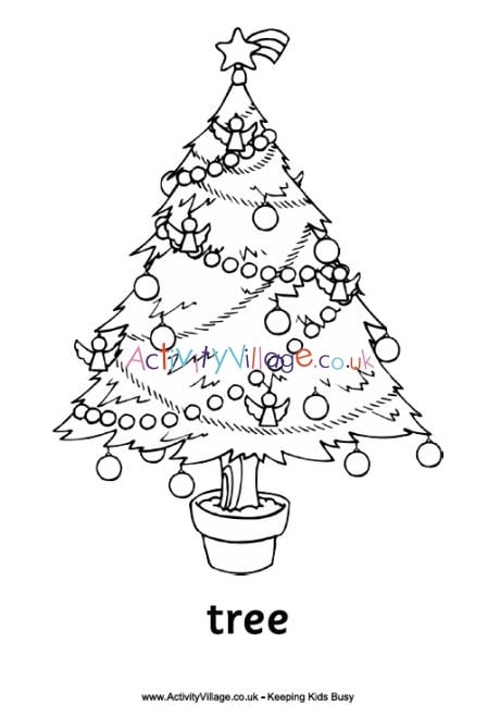 Christmas tree colouring page