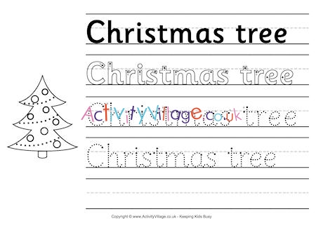 Christmas Tree handwriting worksheet