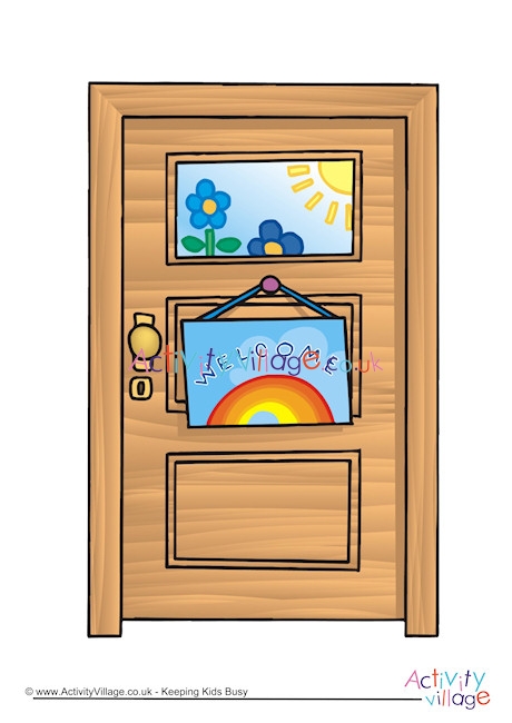 classroom door cartoon