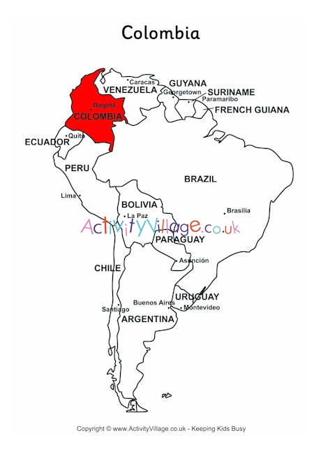Colombia On Map Of South America Colombia On Map Of South America