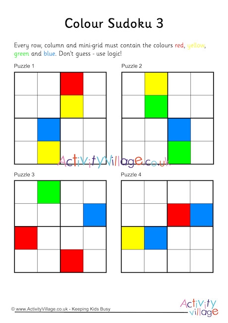 Sudoku 4x4  Live Worksheets