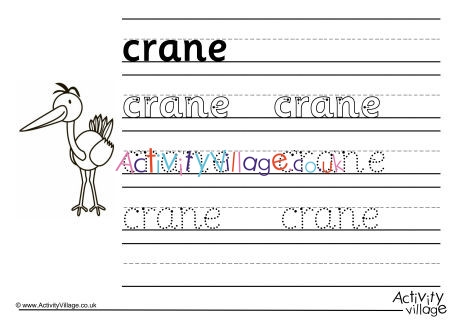 Crane Handwriting Worksheet