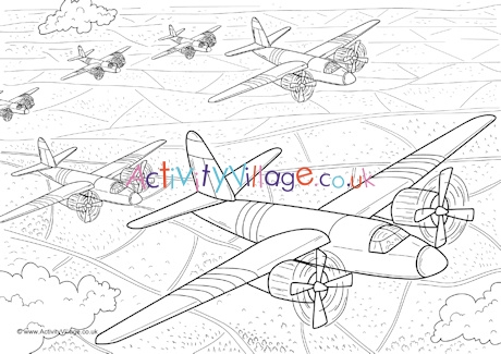 D-Day landings colouring page 2