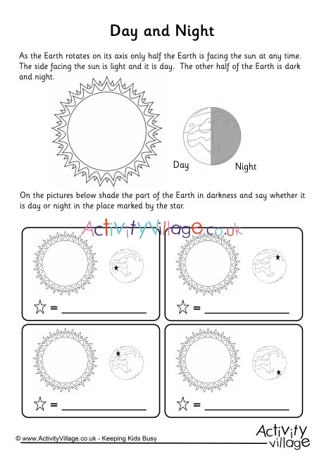 What Makes Day And Night Worksheet