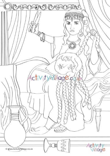 Delilah Cutting Samson S Hair Colouring Page