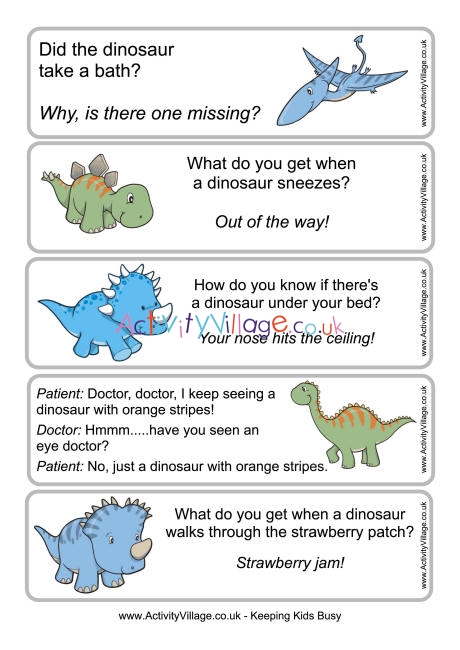 Dinosaur joke bookmarks 5