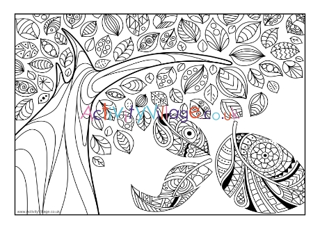 fall tree coloring pages printable