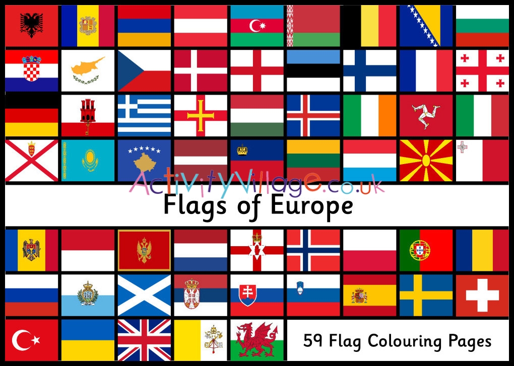All Flags of Europe Colouring Pages