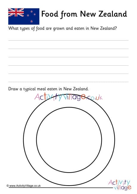 Food From New Zealand Worksheet