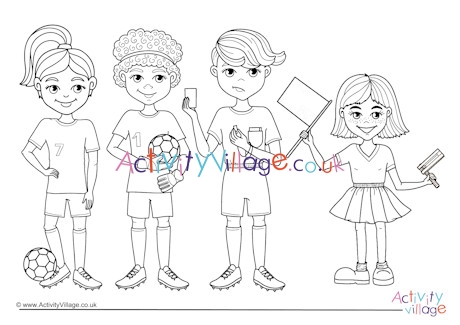 football characters colouring page 2