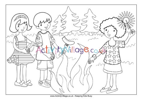 Fourth of July Picnic Colouring Page