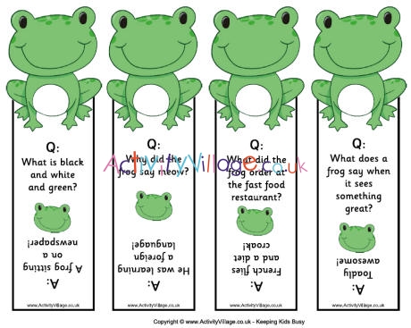 Frog joke bookmarks