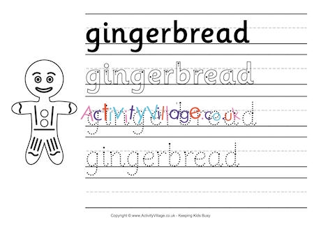 Handwriting Practice with Gingerbread- Cursive