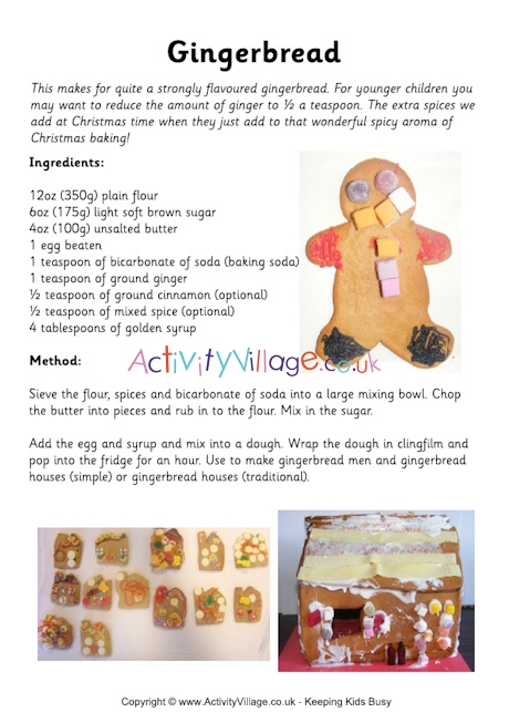 Gingerbread Recipe for Gingerbread Men and Houses