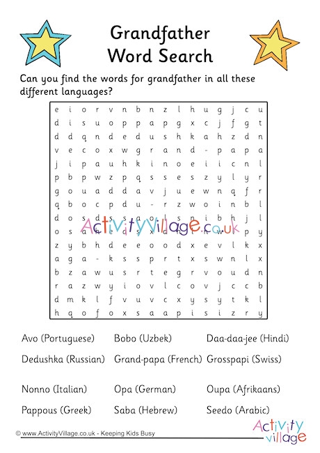 Download Grandfather Word Search