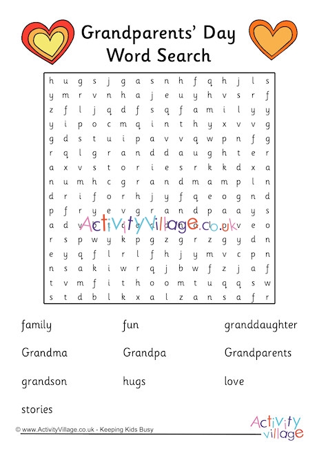 Download Grandparents Day Word Search