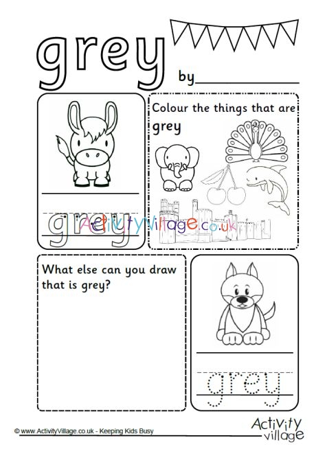 Grey Colour Worksheet