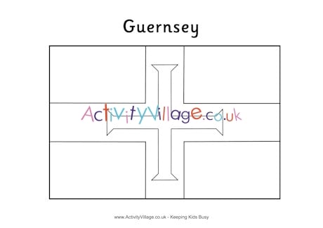 Guernsey flag colouring page