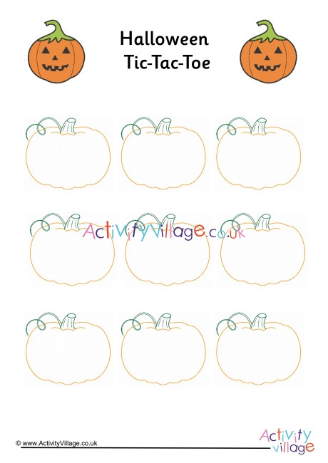 Halloween Tic Tac Toe Template for Letters, Numbers, Sight Words