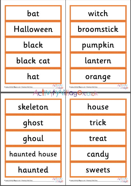 Halloween Word Wall Vocabulary