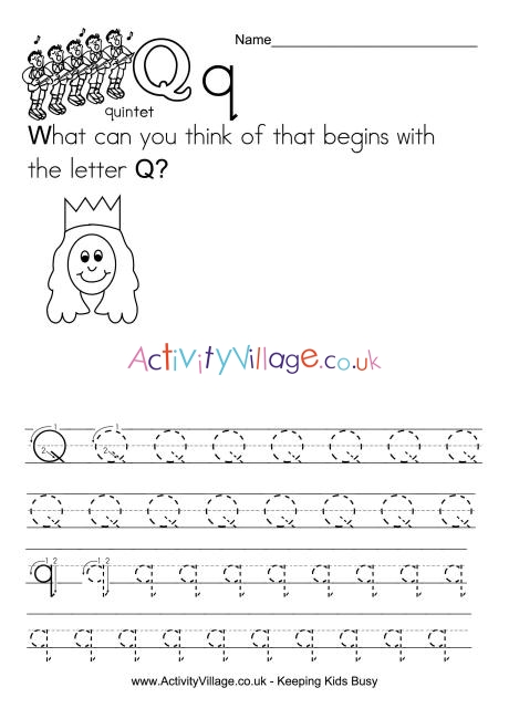 handwriting alphabet q