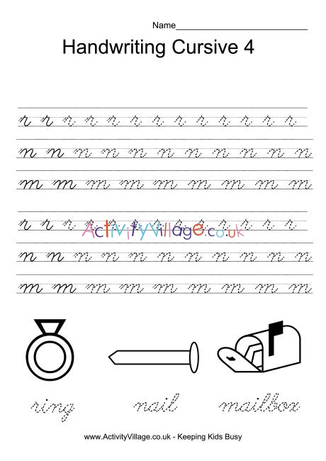 Handwriting practice cursive 4