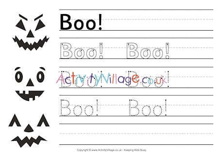 Boo! Handwriting Worksheet