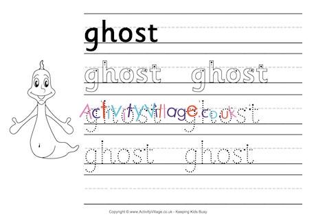 Ghost Handwriting Worksheet