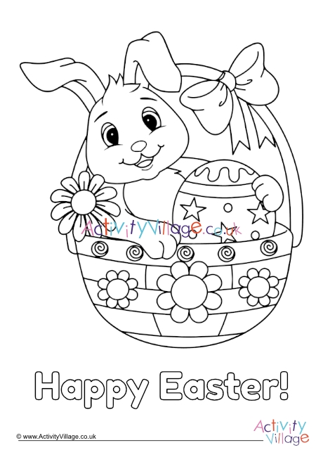 Happy Easter Colouring Page 3