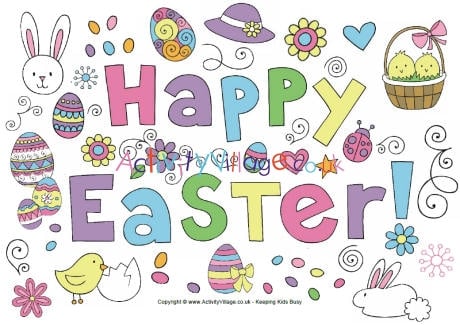 happy easter sign printable