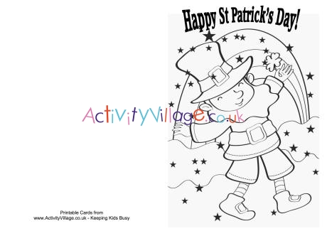 St Patrick's Day Colouring Card - Happy St Patrick's Day