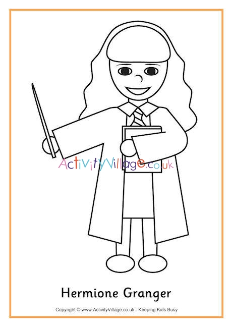 Hermione Granger colouring page 2