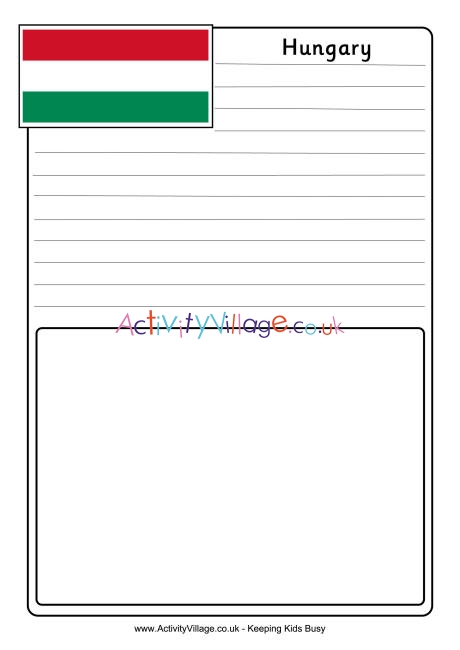 Hungary notebooking page 