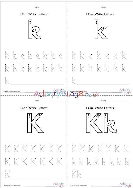 i can write letter k