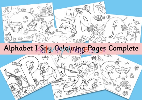 all i spy alphabet colouring pages