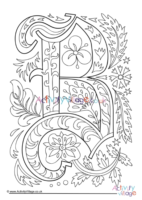 illuminated manuscript alphabet coloring pages