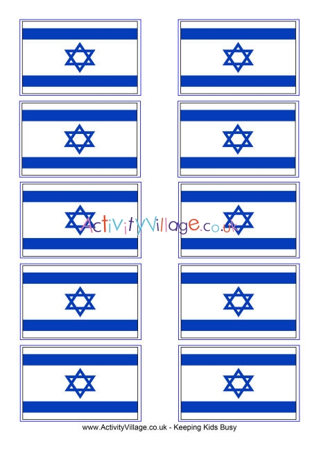 Printable Flag Game Flag Worksheet Advanced Version -  Israel