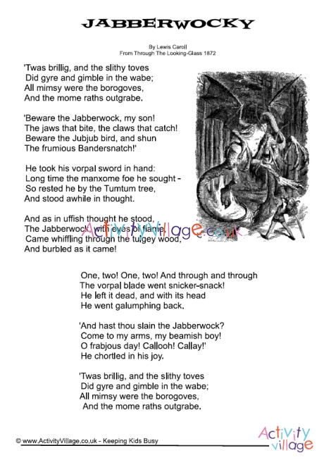 jabberwocky alice in wonderland poem