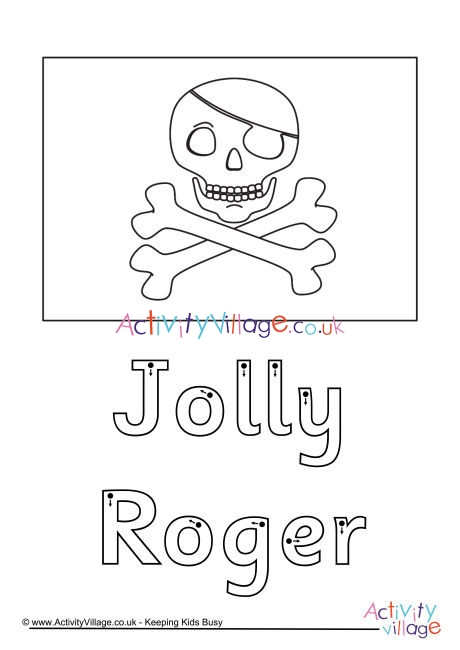 Jolly Roger, the pirate flag coloring page printable game