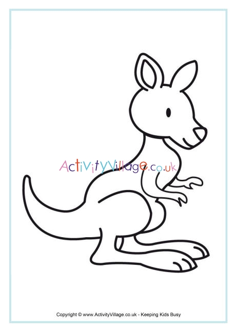 Premium Vector | Little kangaroo coloring page for kids vector outline  illustration