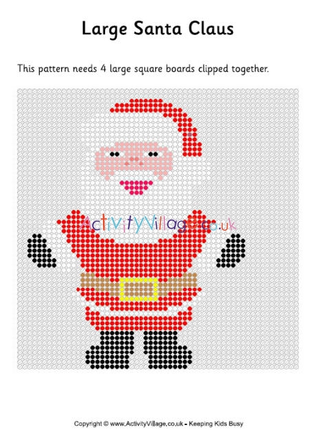 Large Santa fuse bead pattern