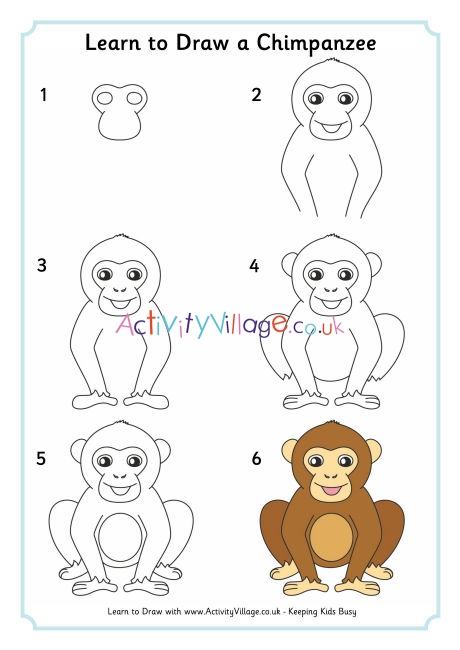 chimpanzee drawing for kids