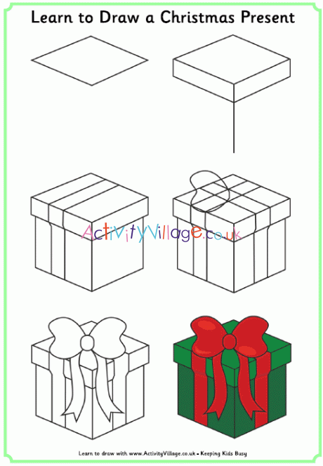 how to draw christmas stuff for kids