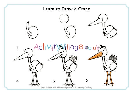 Crane Drawing For Beginners|Simple Drawing and Shading|Easy scenery drawing  in a circle - YouTube