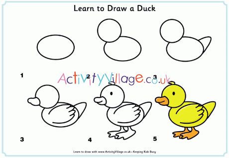 How to Draw a Cartoon Duck - Easy Drawing Tutorial For Kids