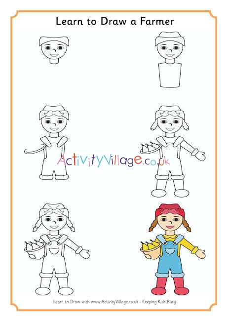 How To Draw A Farmer - An Easy Cartoon Farmer Drawing| Let's Draw That! |  Simple cartoon, Cartoon drawings, Scarecrow drawing