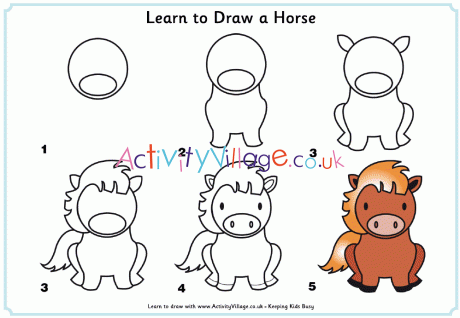 steps to draw ponies