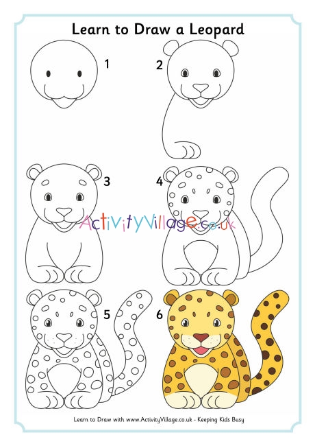 How To Draw A Cartoon Leopard